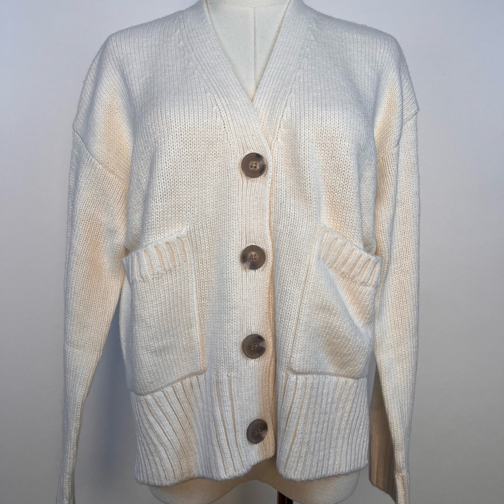 The Drop Classic Versatile Loose Fit Cardigan Button-Up Sweater VNeck WaffleKnit